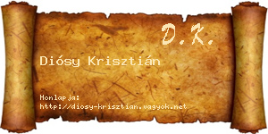 Diósy Krisztián névjegykártya